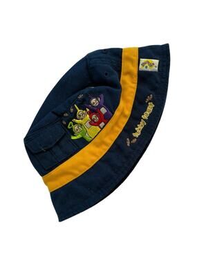 Teletubbies toddler y2k tubby toast Navy Yellow Bucket Hat cartoon
